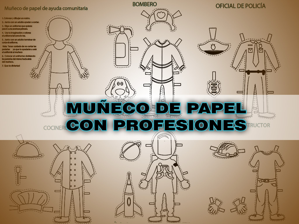 Muñeco de papel con profesiones pdf - AYUDA DOCENTE