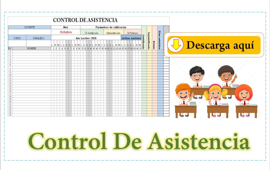Formato de control de asistencia de alumnos editable - AYUDA DOCENTE