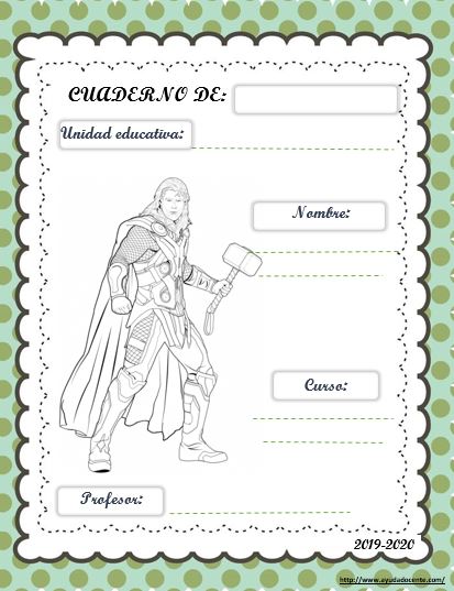 Carátulas para cuadernos niños imprimir - AYUDA DOCENTE