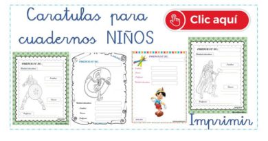 Carátulas para cuadernos niños imprimir